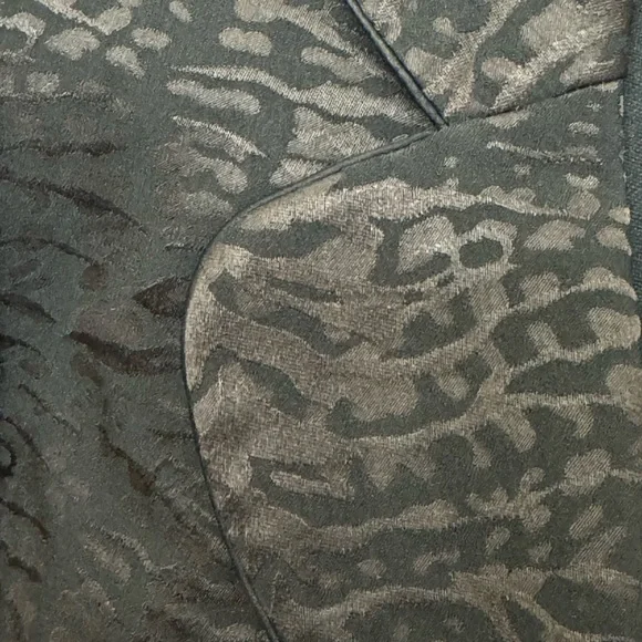 Black Animal Print Design Kasper Suit. - Picture 2 of 3